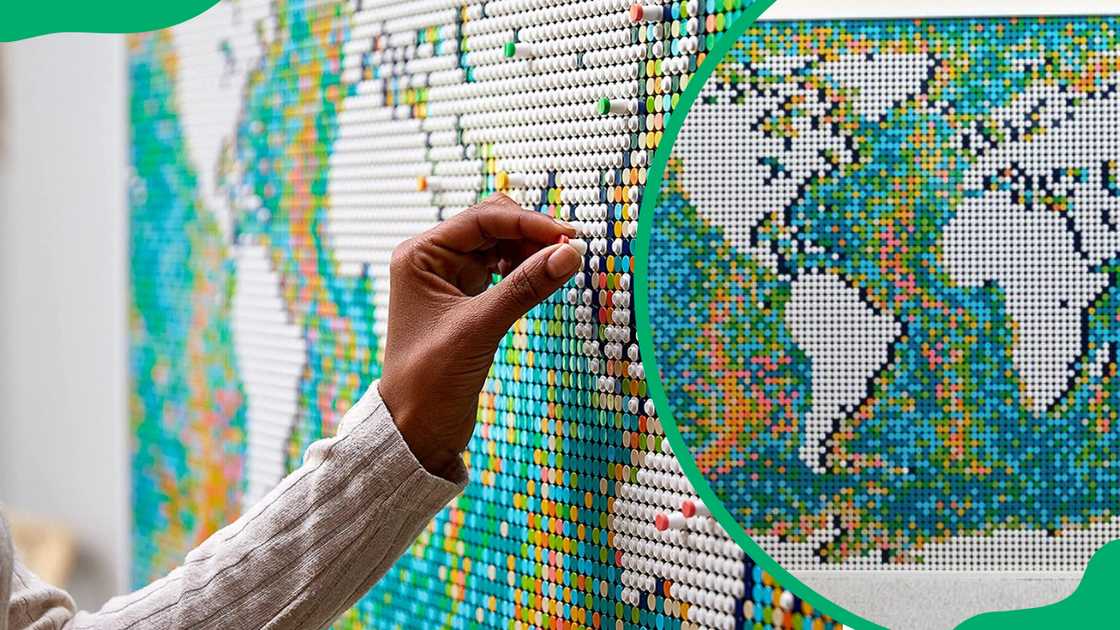 Lego art world map