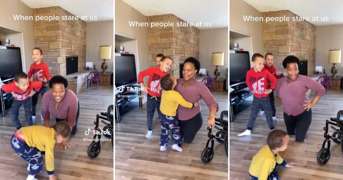 TikTok user @neokirchbaby, disabled mom, and her three boys TikTok user @neokirchbaby, disabled mom, and her three boys