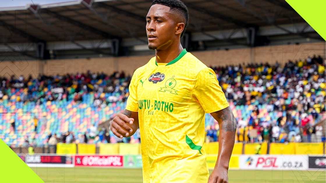 Lucas Ribeiro scores during Mamelodi Sundowns' victory over Marumo Gallants.