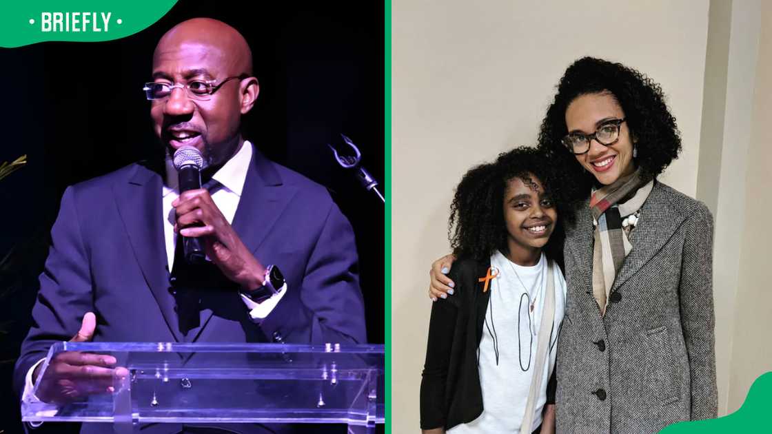 Senator Rev. Raphael Warnock, Oulèye Ndoye, and their daughter, Chloe Senator Rev. Raphael Warnock, Oulèye Ndoye, and their daughter, Chloe
