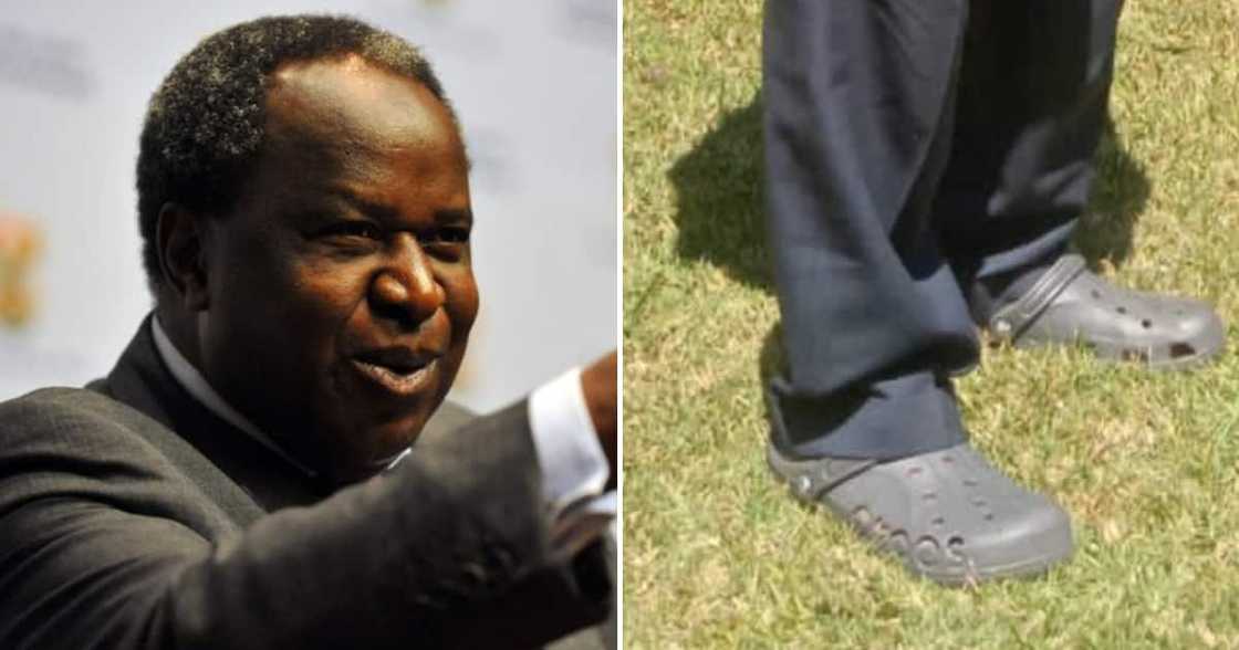 Tito Mboweni and his new grey Crocs Tito Mboweni and his new grey Crocs