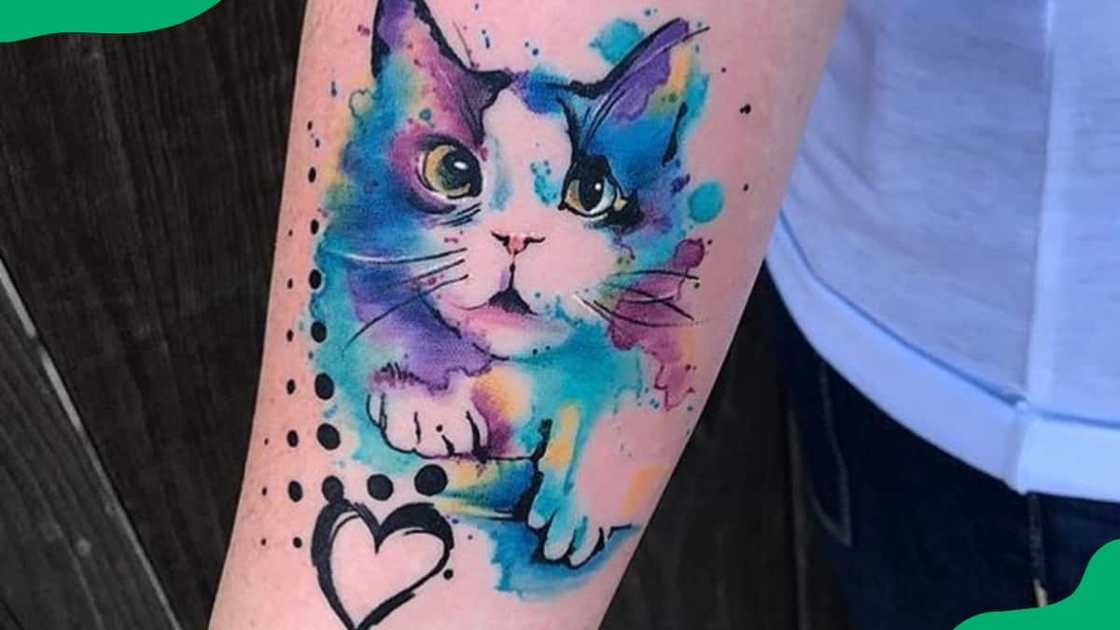 The watercolour cat tattoo The watercolour cat tattoo