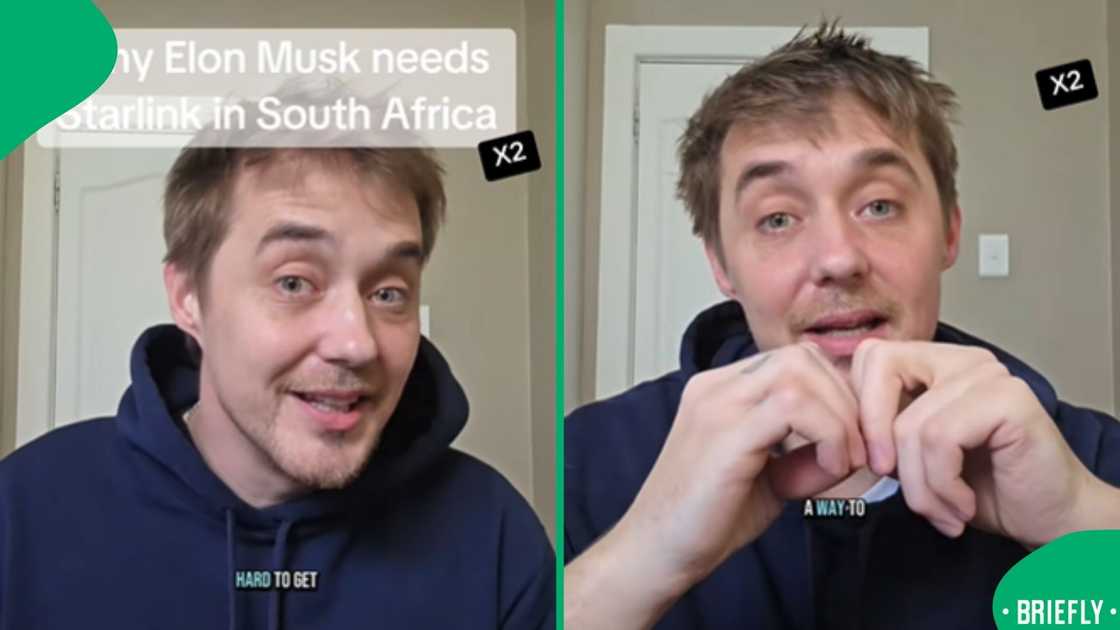 The image on the right captured the man breaking down the reasons