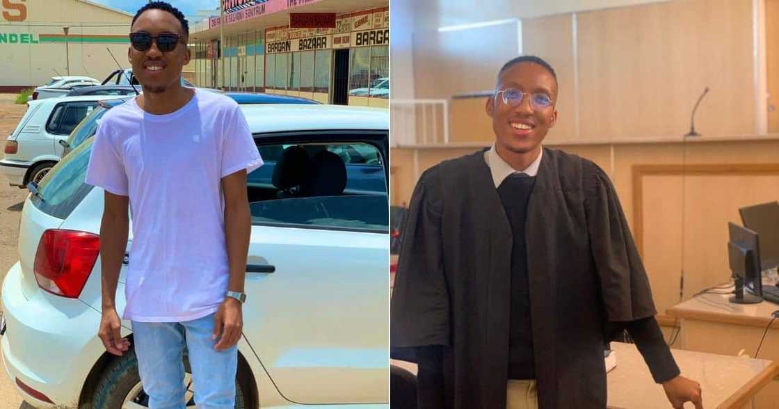A young South African lawyer is celebrating his first day in court. Image: @ThembaniTshollo/Twitter A young South African lawyer is celebrating his first day in court. Image: @ThembaniTshollo/Twitter