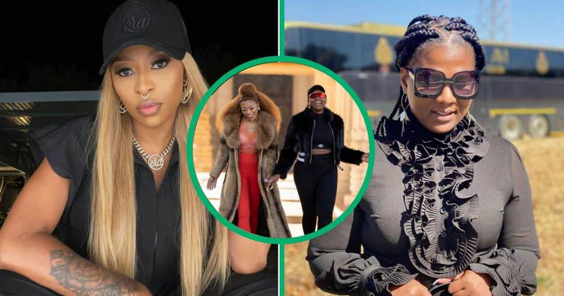 Shauwn Mkhize and DJ Zinhle show love to one another. Shauwn Mkhize and DJ Zinhle show love to one another.