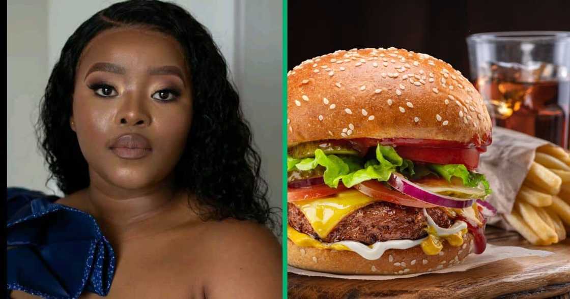 A TikTok video shows a woman unveiling the worm she found in her burger from a popular restaurant. A TikTok video shows a woman unveiling the worm she found in her burger from a popular restaurant.