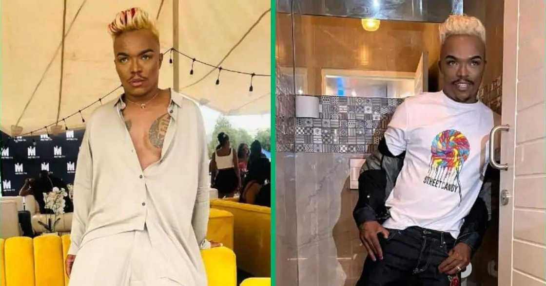 Somizi Mhlongo has a new hairstyle. Somizi Mhlongo has a new hairstyle.