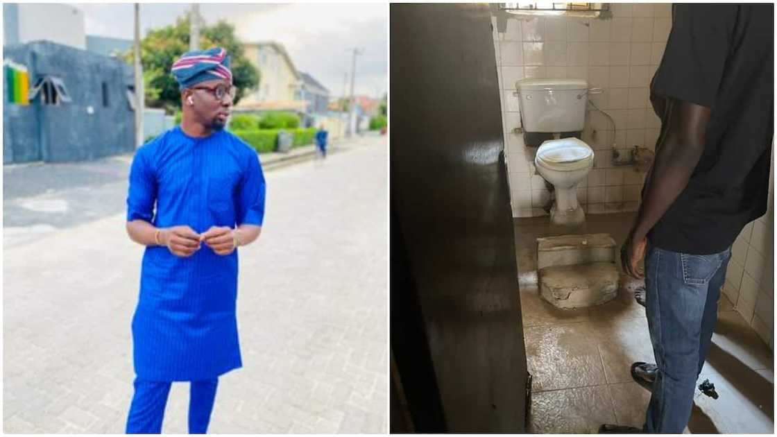 Nigerian shares house in Surulere with toilet that has staircases, laments, says he'll move to Island Nigerian shares house in Surulere with toilet that has staircases, laments, says he'll move to Island