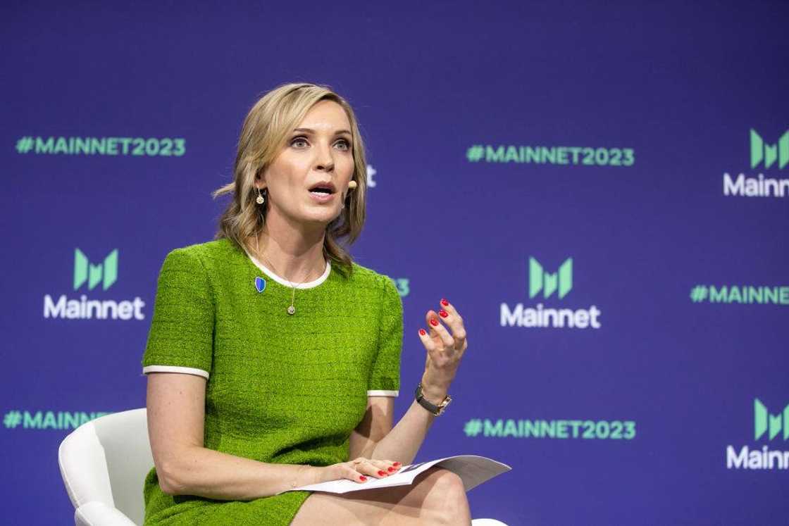 Kristin Smith during the Messari Mainnet summit Kristin Smith during the Messari Mainnet summit