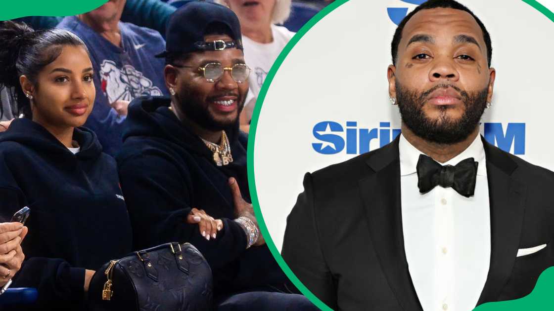 Kevin Gates and Jelenny Tejada (L). The rapper at the SiriusXM Studios in 2024 (R)