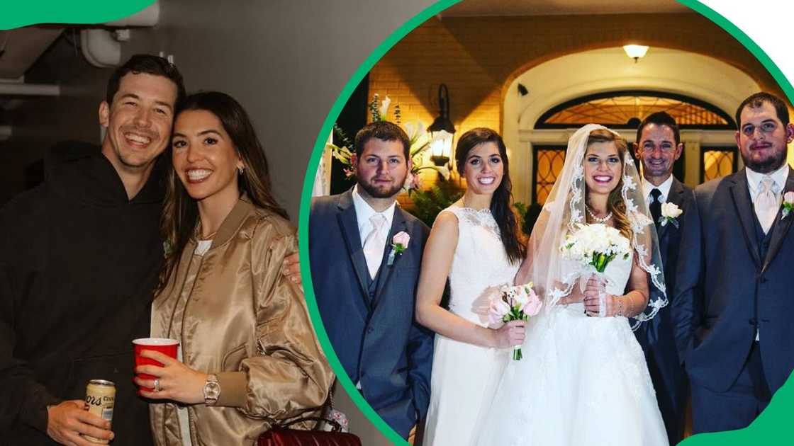 Walker Buehler and his wife McKenzie Marcinek (L). The latter with her siblings (R) Walker Buehler and his wife McKenzie Marcinek (L). The latter with her siblings (R)