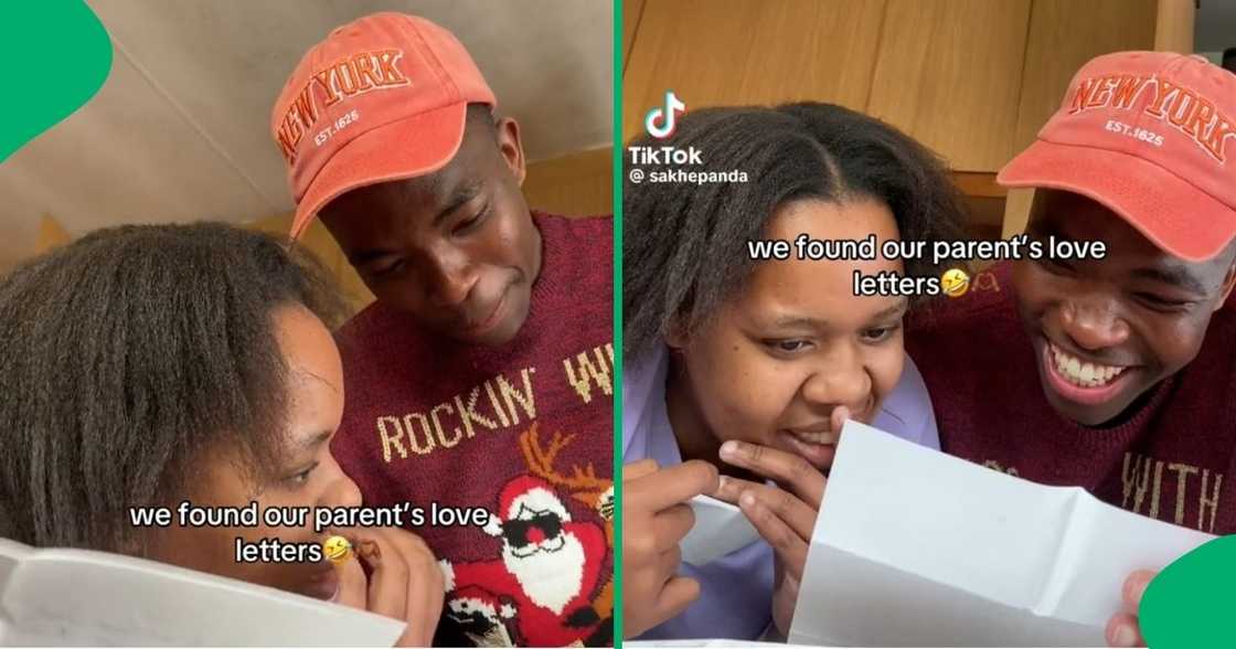 Siblings read their parents' love letters in a TikTok video