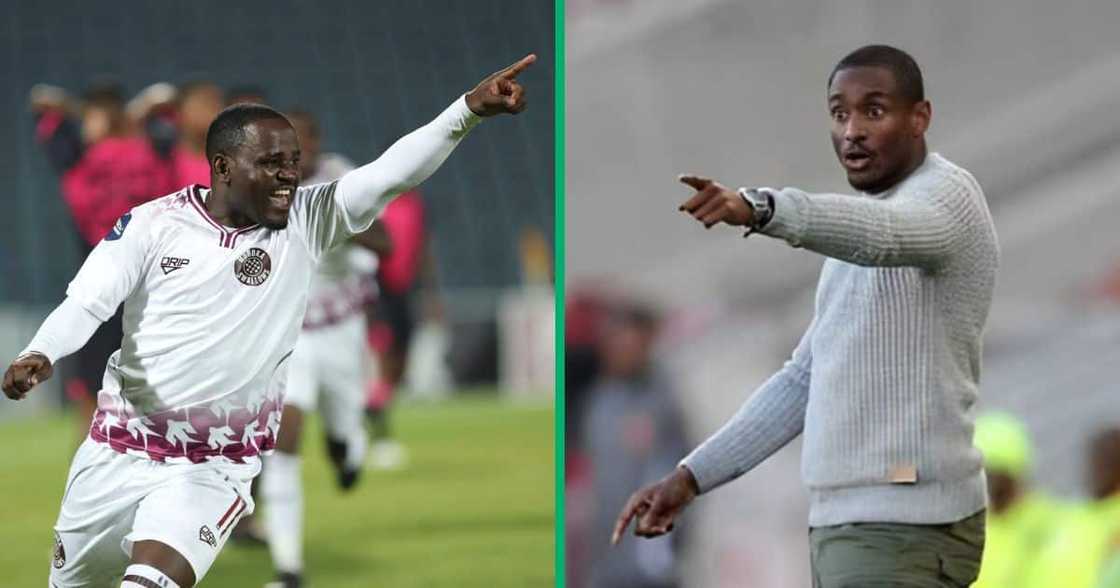 Gabidinho Mhango scored a late equaliser for Moroka Swallows to earn a 2-2 draw against Rhulani Mokwena's Mamelodi Sundowns side. Gabidinho Mhango scored a late equaliser for Moroka Swallows to earn a 2-2 draw against Rhulani Mokwena's Mamelodi Sundowns side.