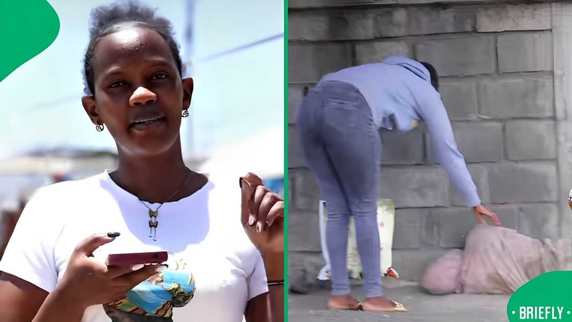 Photos of a TikTokker helping a hobo in Nairobi Photos of a TikTokker helping a hobo in Nairobi