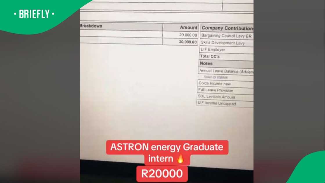 Woman shares pay slip that goes viral.