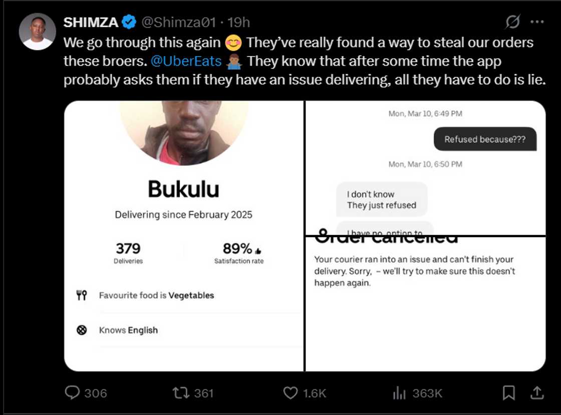 Shimza slams Uber Eats Shimza slams Uber Eats