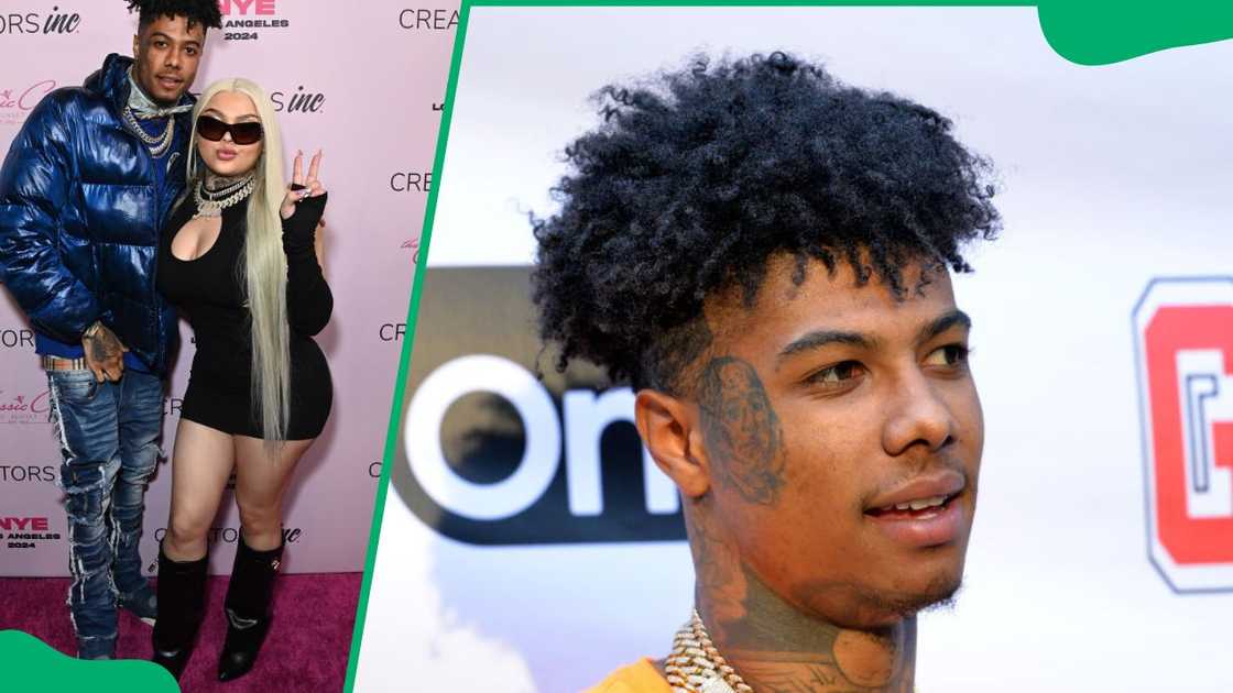 Blueface and Alexis at Creators Inc. in 2023 (L). The rapper at Hollywood Roosevelt Hotel in 2019 (R)