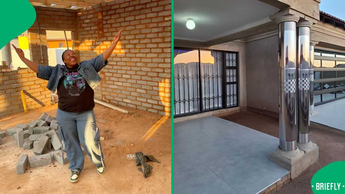 A woman showed her newly built home. A woman showed her newly built home.
