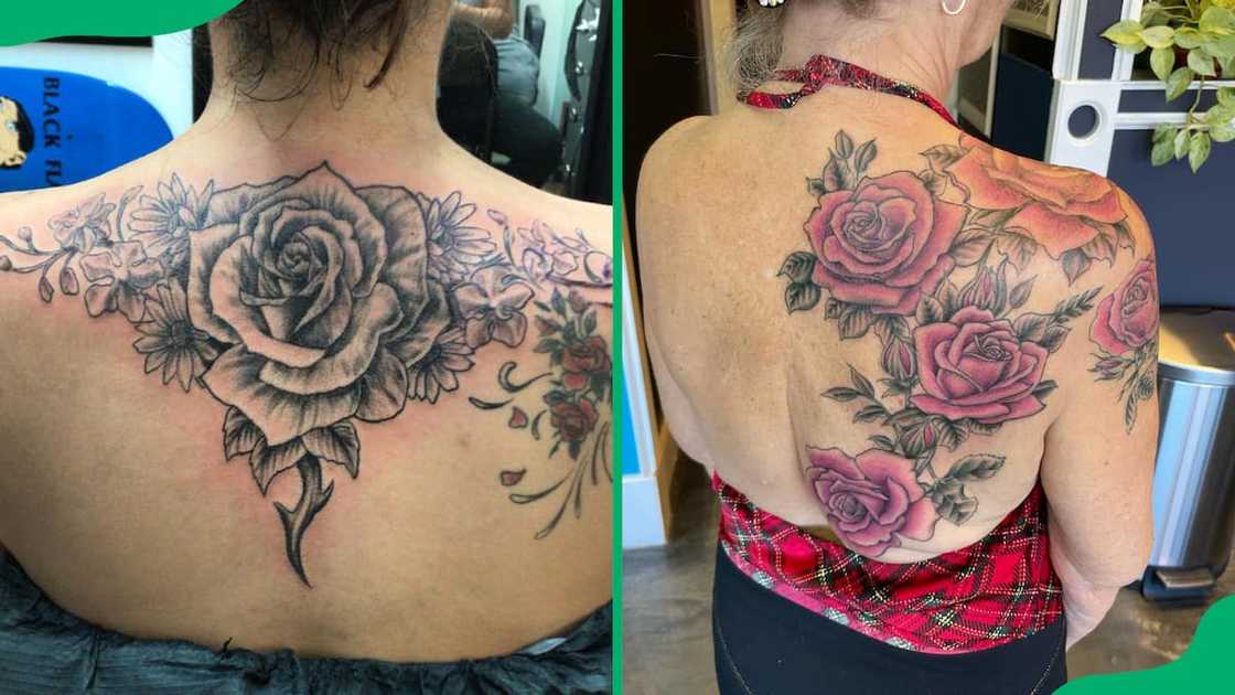 Back rose tattoo Back rose tattoo