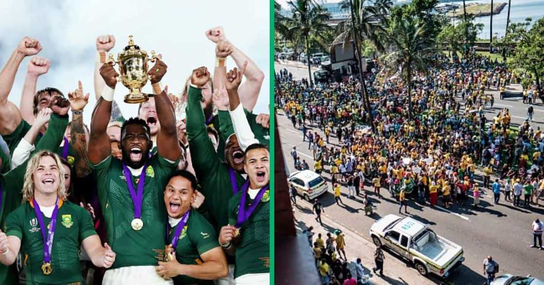 RWC Webb Ellis Cup tour in Durban with Springboks RWC Webb Ellis Cup tour in Durban with Springboks