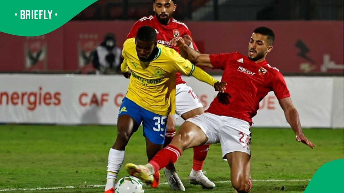 Neo Maema in action during Mamelodi Sundowns' clash with Al Ahly. Neo Maema in action during Mamelodi Sundowns' clash with Al Ahly.