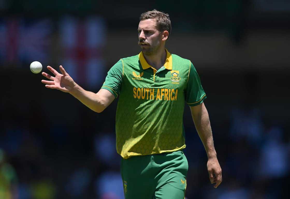 Anrich Nortje during an ODI match between South Africa and England at Mangaung Oval Anrich Nortje during an ODI match between South Africa and England at Mangaung Oval