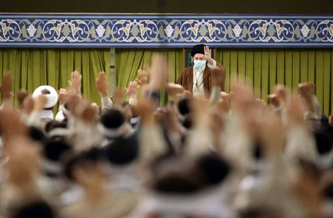 Khamenei made the comments to visiting paramilitaries as part of celebrations for Basij week Khamenei made the comments to visiting paramilitaries as part of celebrations for Basij week