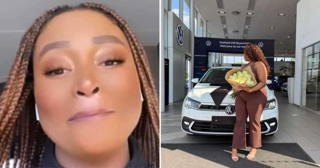 Twitter user @Zamangwenya_ and her new whip Twitter user @Zamangwenya_ and her new whip