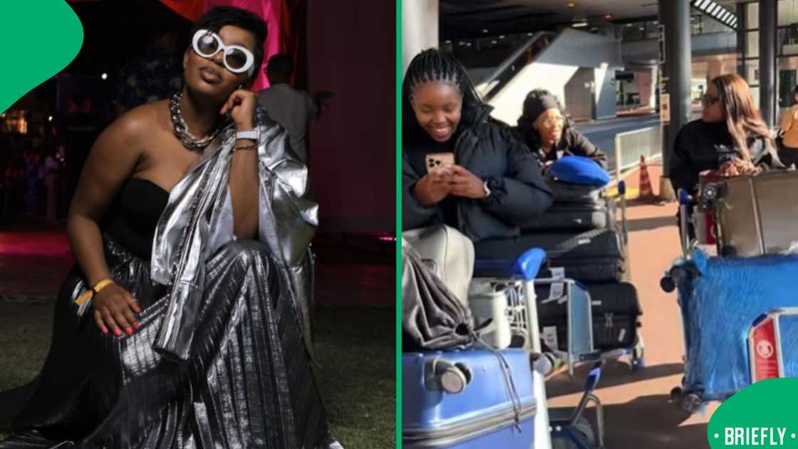 The image on the right showed the girls on their way to trip to Japan