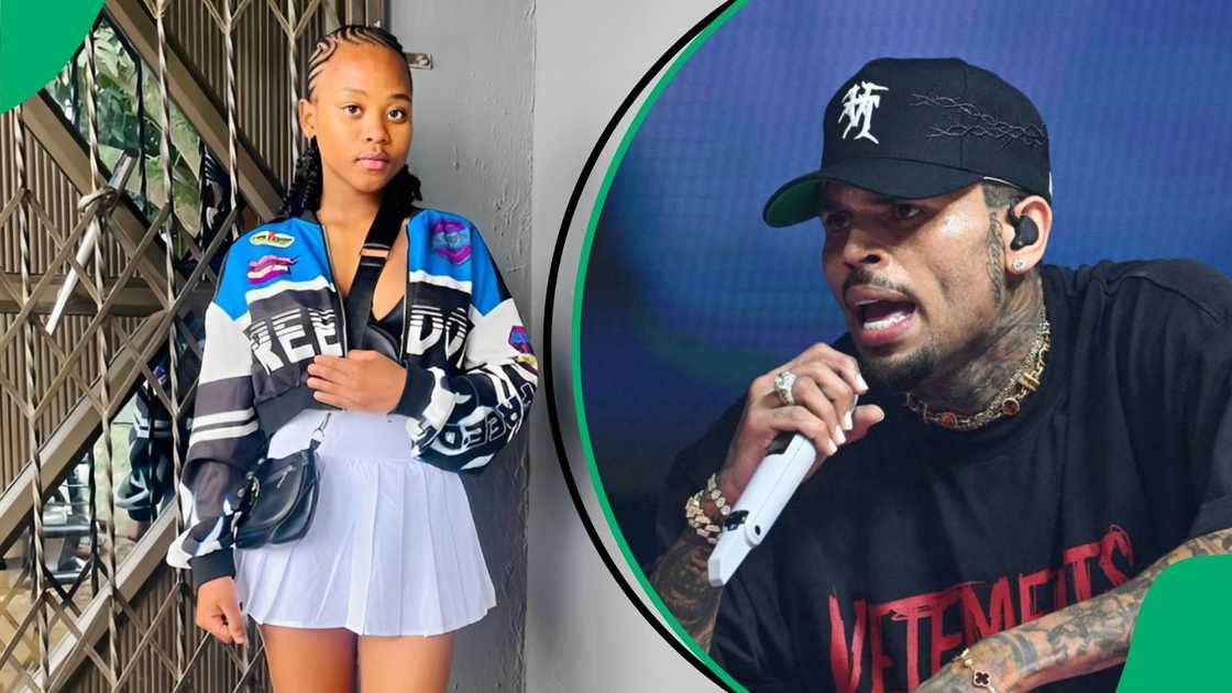Naledi Aphiwe shared fan art with singer Chris Brown. Naledi Aphiwe shared fan art with singer Chris Brown.