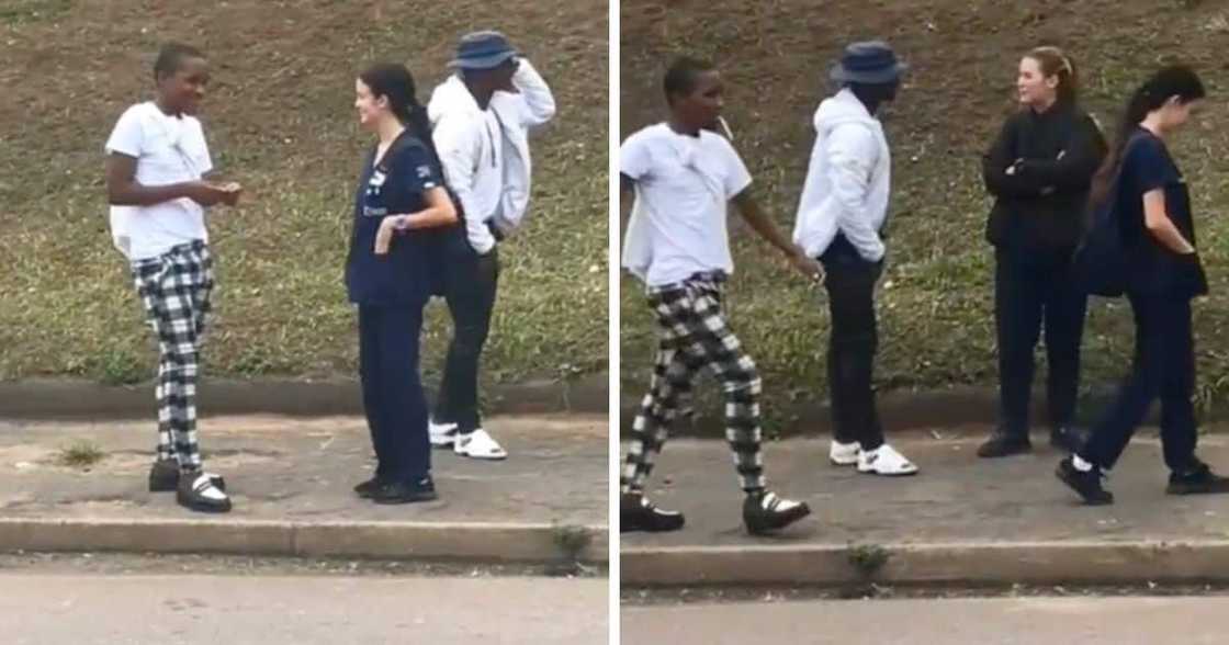 Men try to make a move. Men try to make a move.