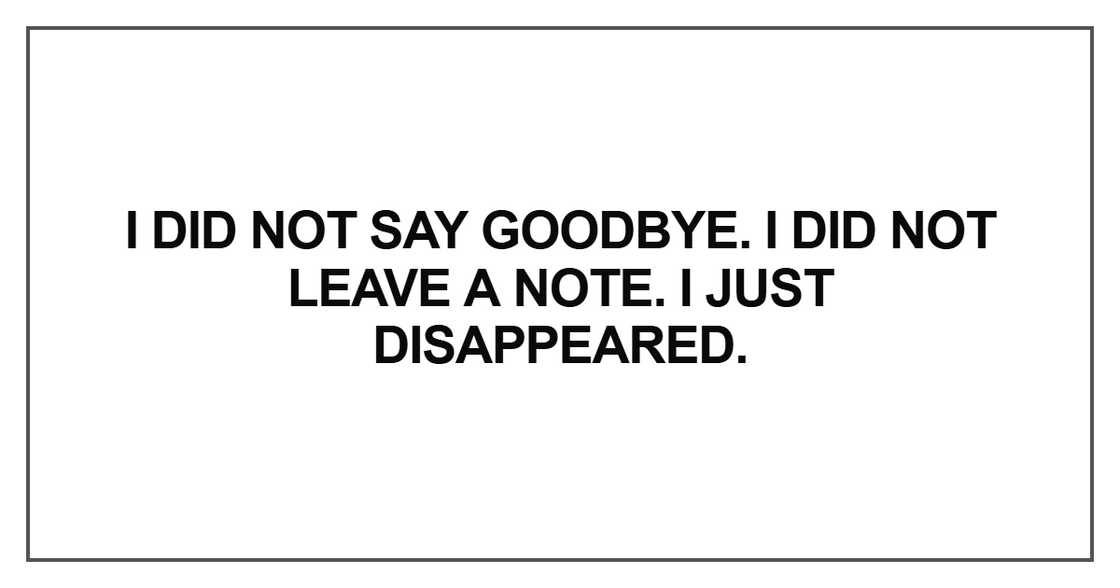 I did not say goodbye
