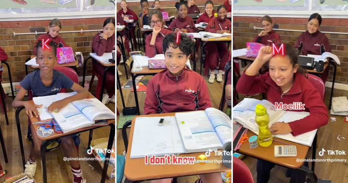 Students playing virlal TikTok game Students playing virlal TikTok game