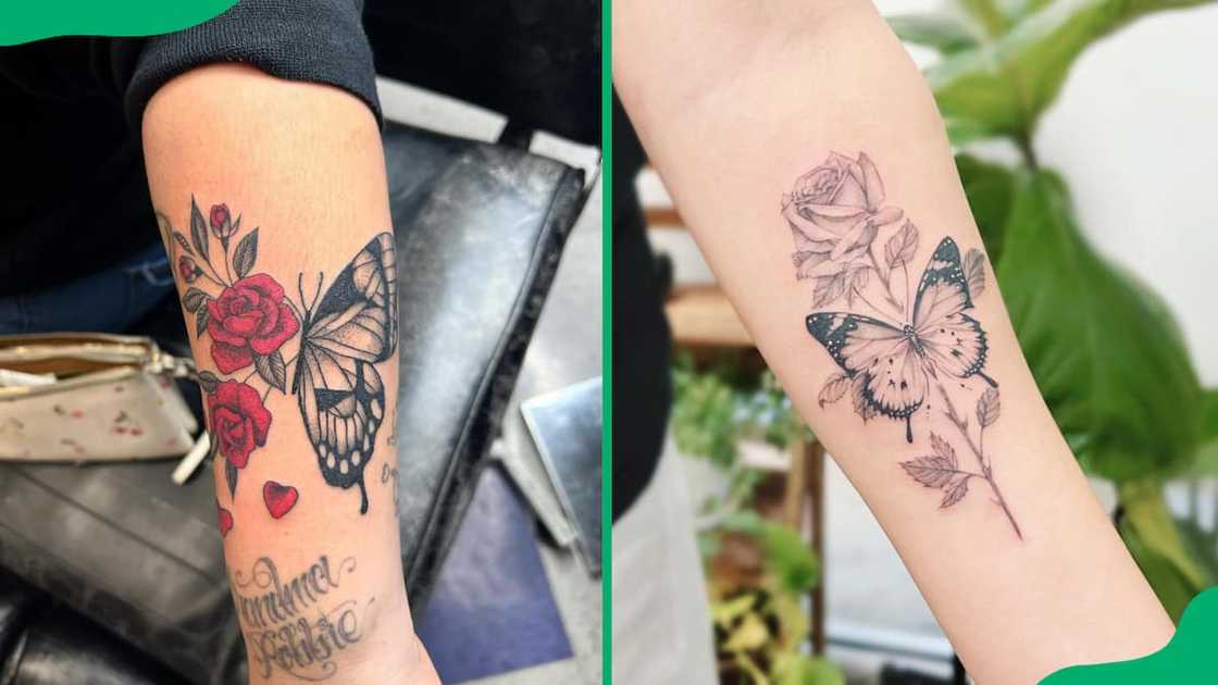 Butterfly rose tattoos Butterfly rose tattoos