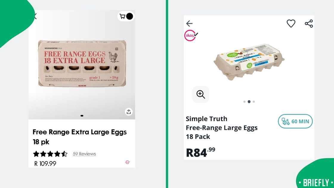 18-pack eggs from Woolworths and Checkers