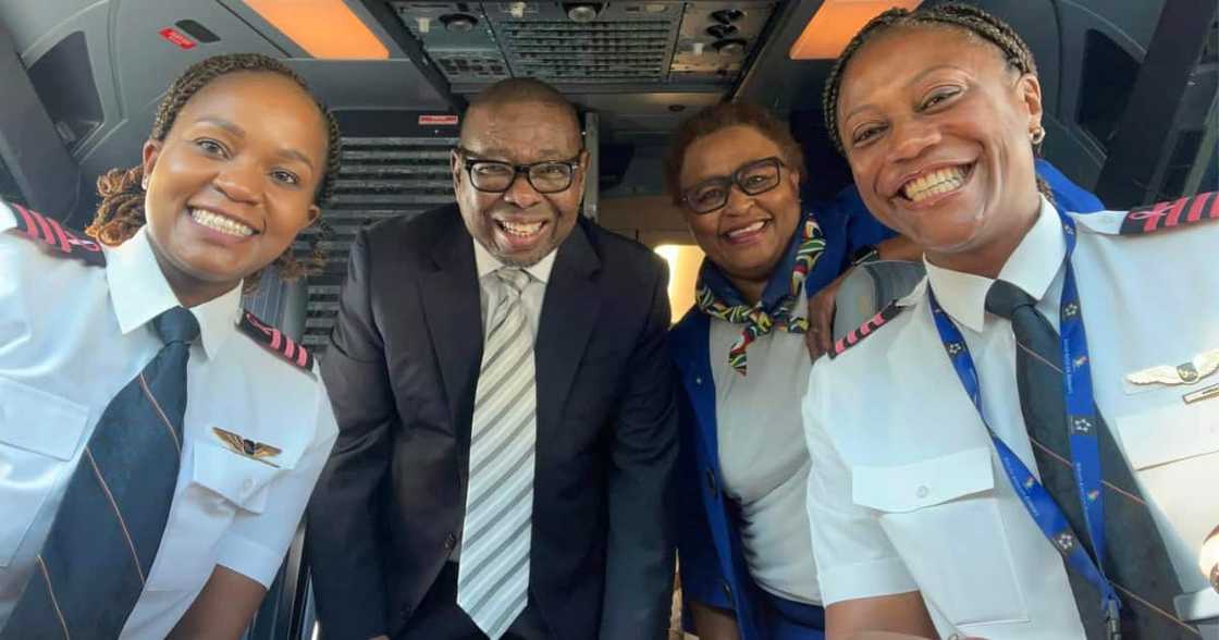 Dr Blade Nzimande is proud of the SAA black female pilots who made history