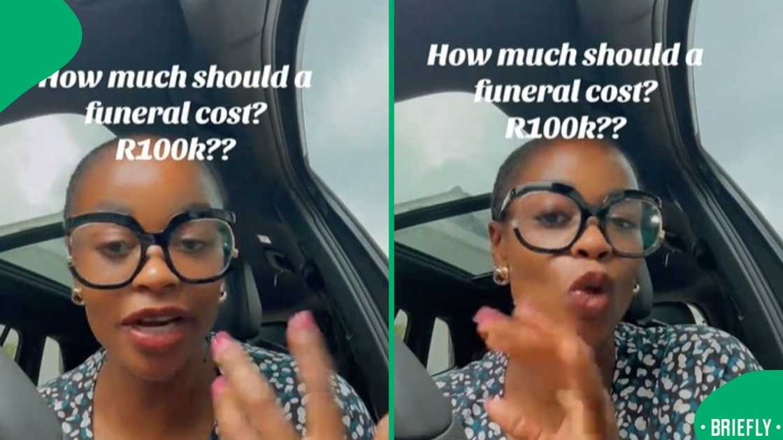 The visual on the right showed the woman mid-vlogging