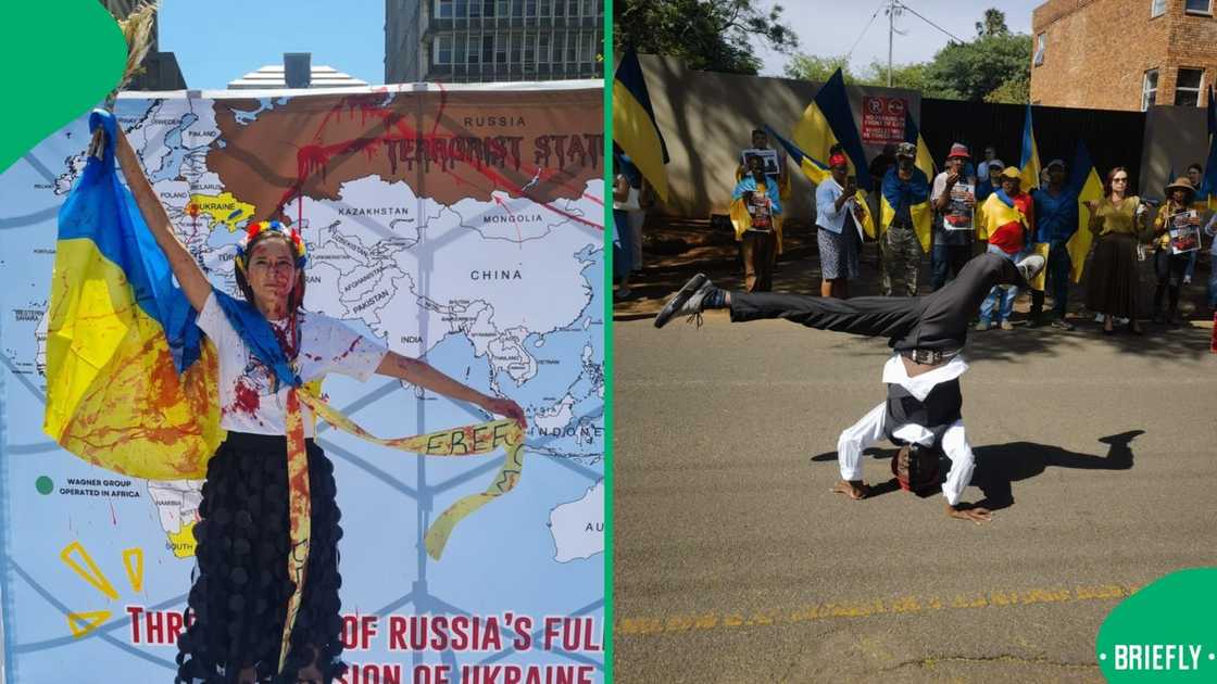 Ukrainian model Karina Kaminska and renowned South African dancer Tsholo4elo lent their voices to the situation in the Ukraine Ukrainian model Karina Kaminska and renowned South African dancer Tsholo4elo lent their voices to the situation in the Ukraine