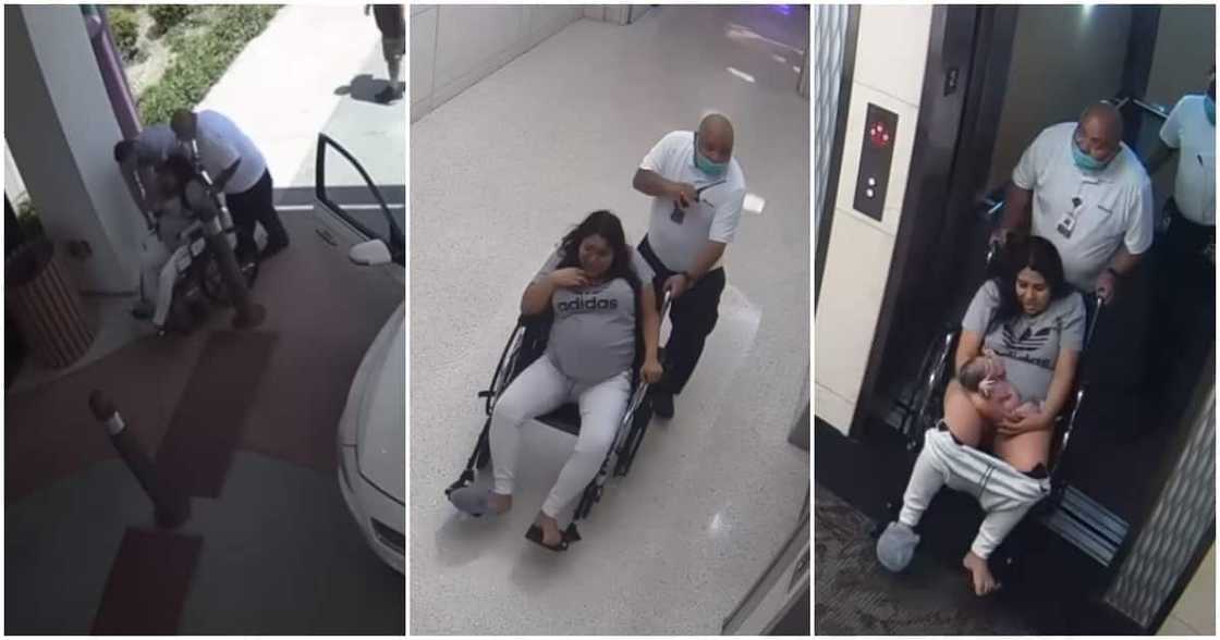 Mother Gives Birth in Hospital's Elevator. Mother Gives Birth in Hospital's Elevator.