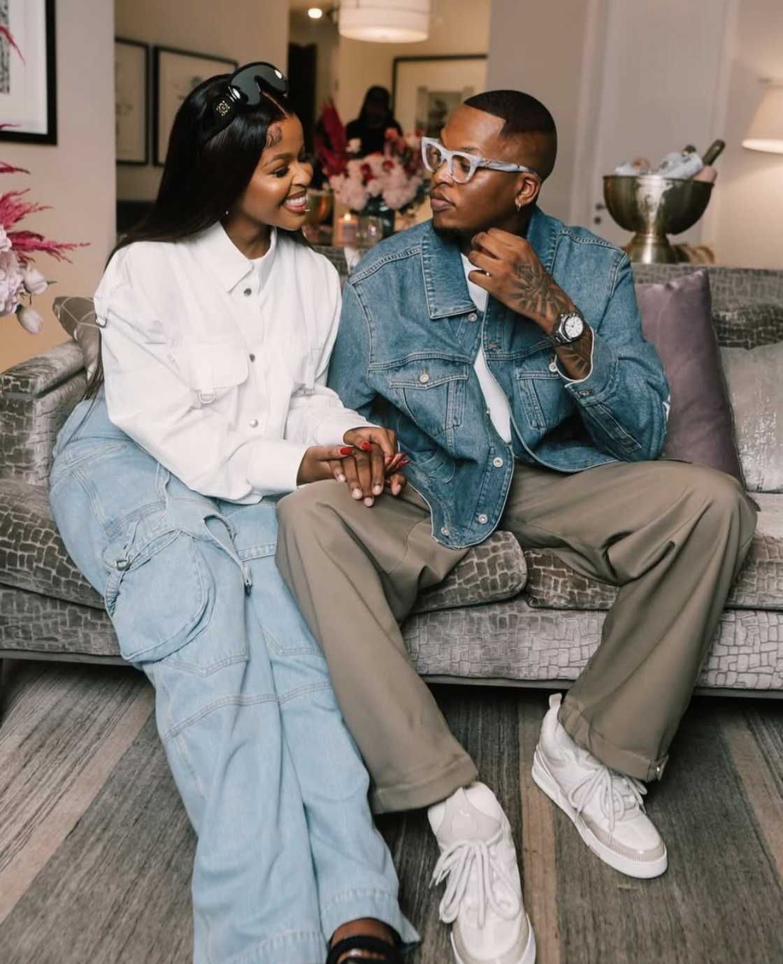 Oscar MBO and his partner, Lerato Phasha, are engaged