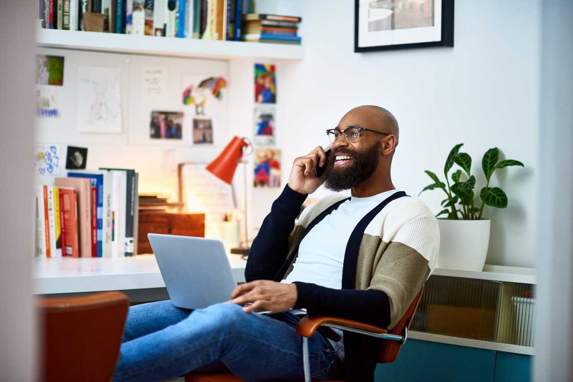 A man executing work-life balance. A man executing work-life balance.