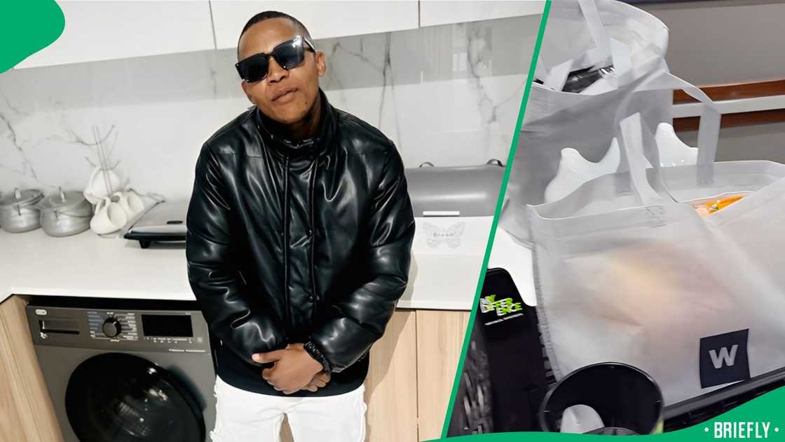 The man jokingly blamed Vusumuzi "Cat" Matlala for the urgent change of shopping bags The man jokingly blamed Vusumuzi "Cat" Matlala for the urgent change of shopping bags