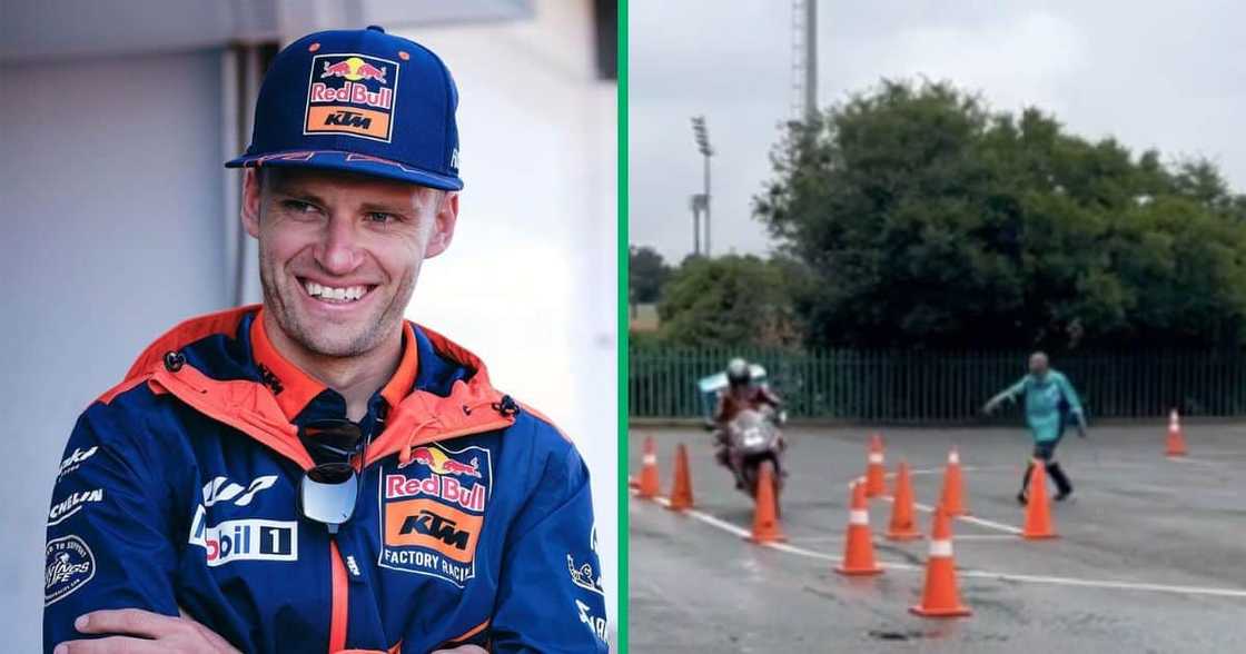 Brad Binder training with a Checkers sixty60 driver Brad Binder training with a Checkers sixty60 driver