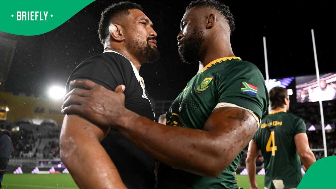Ardie Savea, Siya Kolisi, Rugby Championship, New Zealand All Blacks and South Africa Springboks. Ardie Savea, Siya Kolisi, Rugby Championship, New Zealand All Blacks and South Africa Springboks.