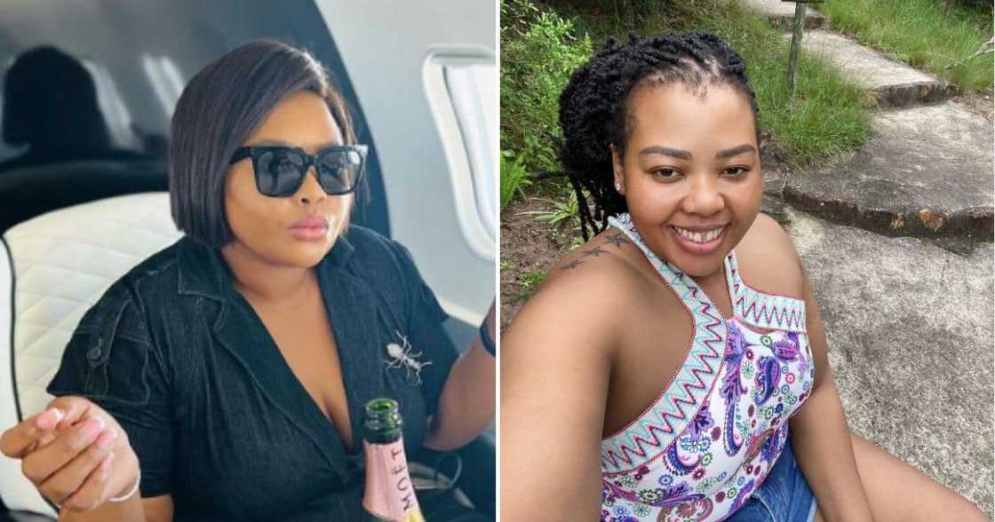 Anele Mdoda shows love to a fan Anele Mdoda shows love to a fan