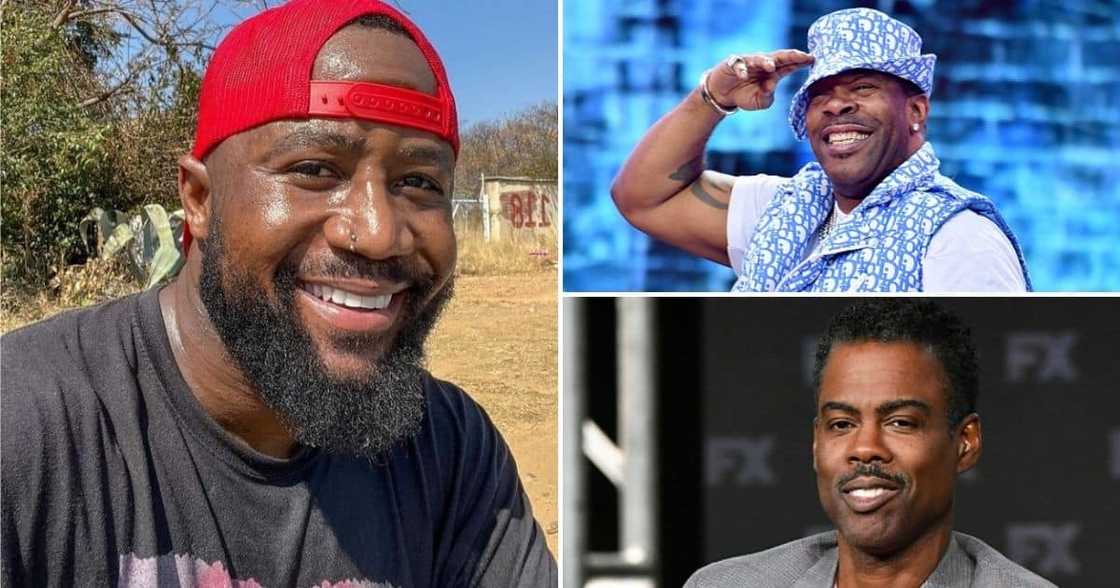 Cassper Nyovest, Busta Rhymes, and Chris Rock Cassper Nyovest, Busta Rhymes, and Chris Rock