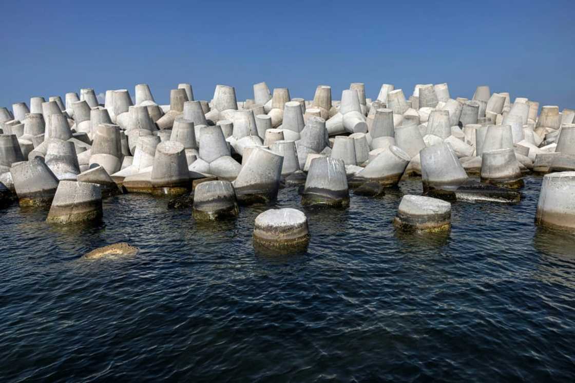 Losing battle? A barrier to hold back the Mediterranean in Egypt's threatened second city, Alexandria Losing battle? A barrier to hold back the Mediterranean in Egypt's threatened second city, Alexandria