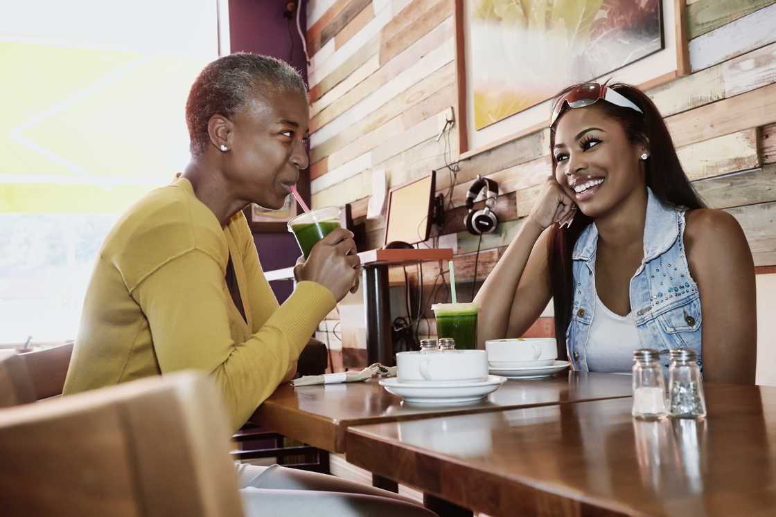 Mother and daughter are talking