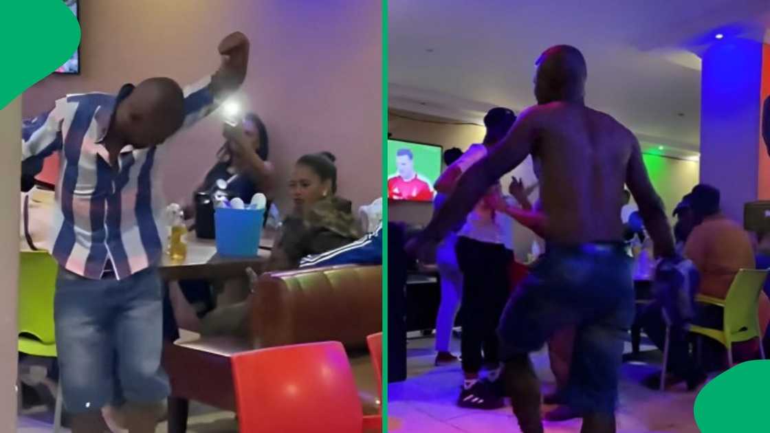 A man performed weird dance moves at groove. A man performed weird dance moves at groove.