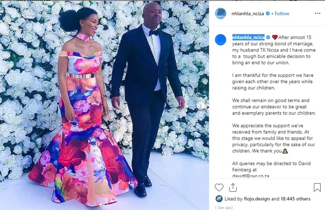 Nhlanhla Nciza and TK Nciza called it quits after 15 years of marriage Nhlanhla Nciza and TK Nciza called it quits after 15 years of marriage